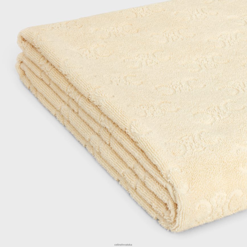 CELINE muškarci ručnik za plažu od monogram frotir pamuka ekru pribor 3WE2E1691