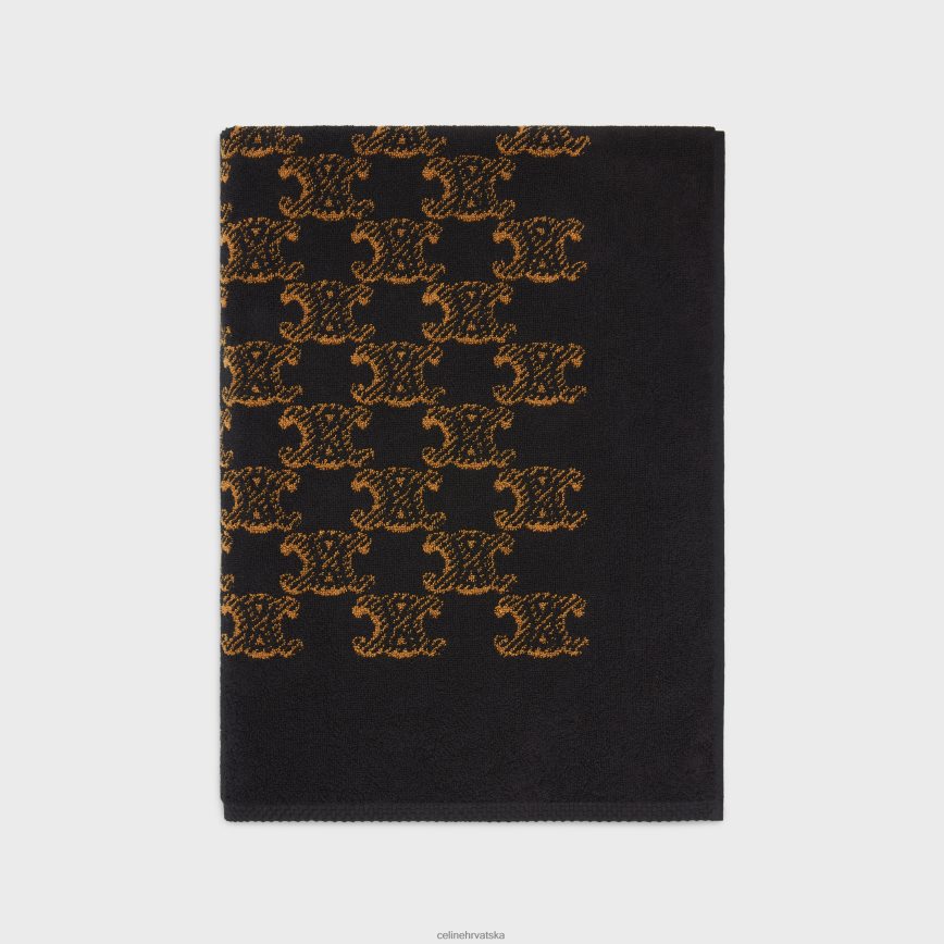 CELINE muškarci ručnik za plažu od monogram frotir pamuka smeđa/deva pribor 3WE2E1689