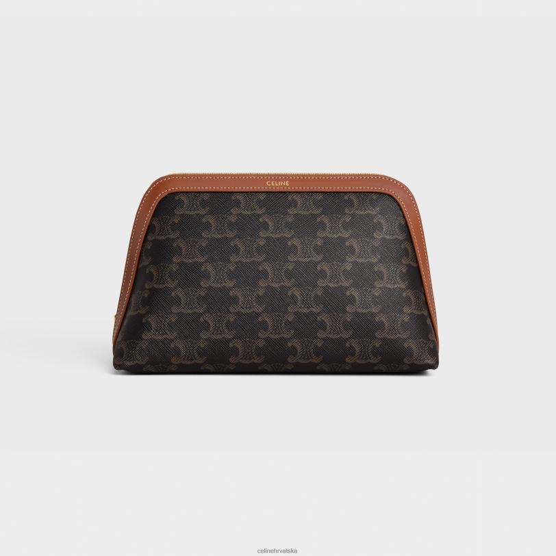 CELINE muškarci srednja kozmetička torbica od triomphe platna i teleće kože 3WED61572 pribor preplanuli ten