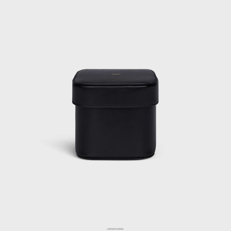 CELINE muškarci srednja kutija od sjajne teleće kože 3WED61529 pribor crno