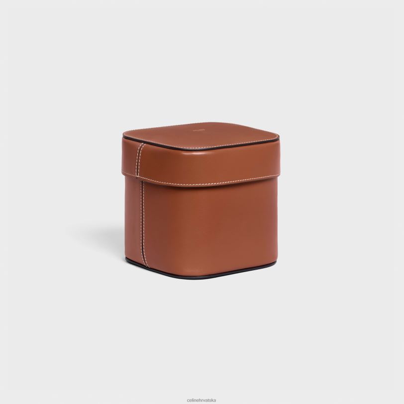 CELINE muškarci srednja kutija od sjajne teleće kože 3WED61533 pribor preplanuli ten