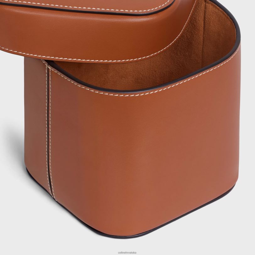 CELINE muškarci srednja kutija od sjajne teleće kože 3WED61533 pribor preplanuli ten