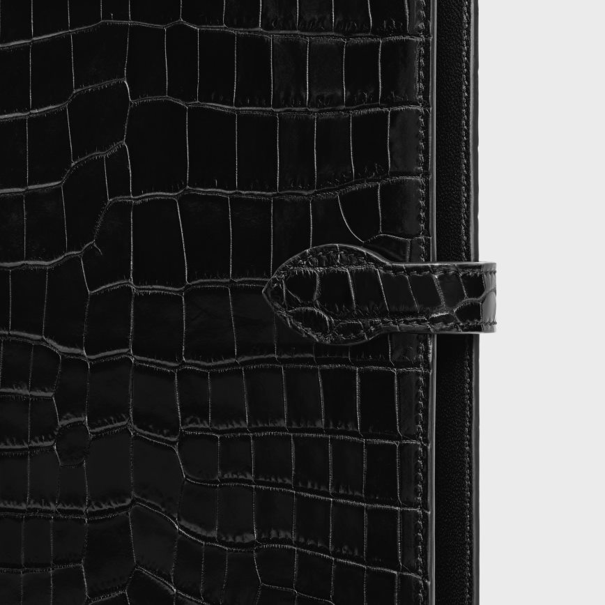 CELINE muškarci srednje korice za bilježnicu u krokodil crno pribor 3WE2E1639