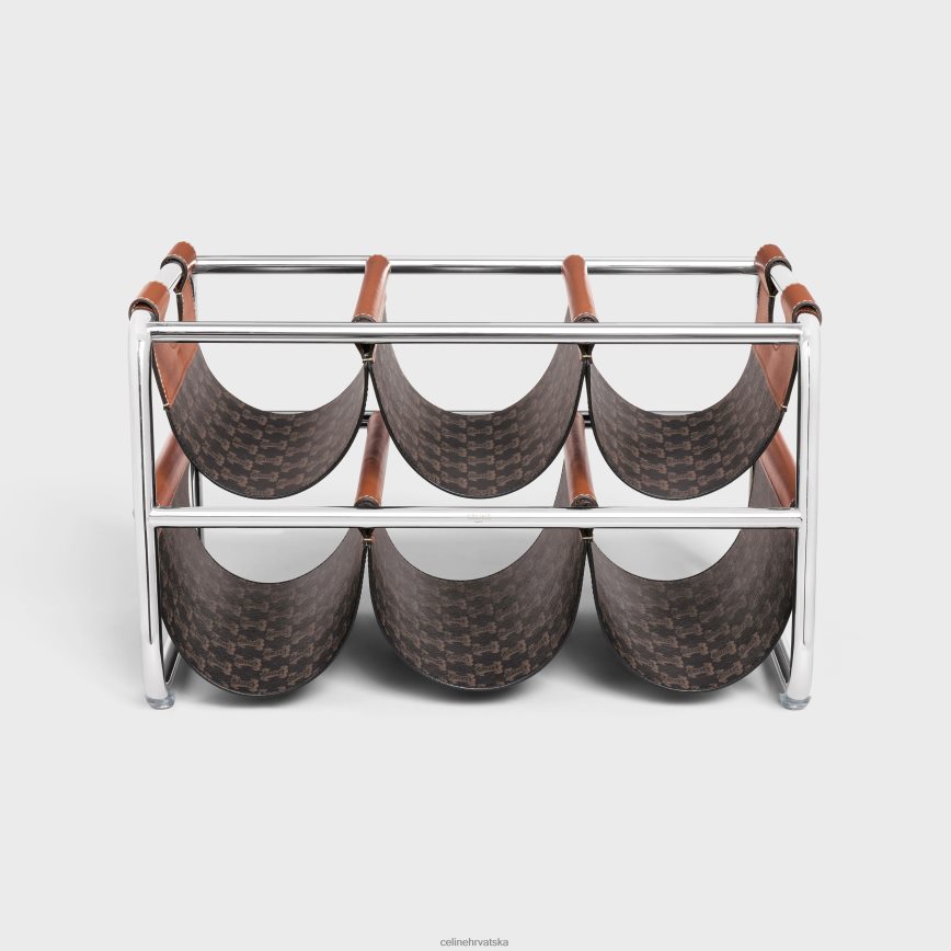 CELINE muškarci stalak za vino od triomphe platna i čelika preplanuli ten pribor 3WE2E1659