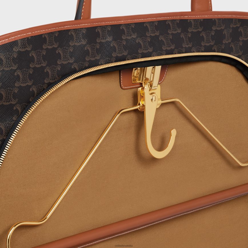 CELINE muškarci torba za odjeću od triomphe platna i teleće kože preplanuli ten pribor 3WE2E1630