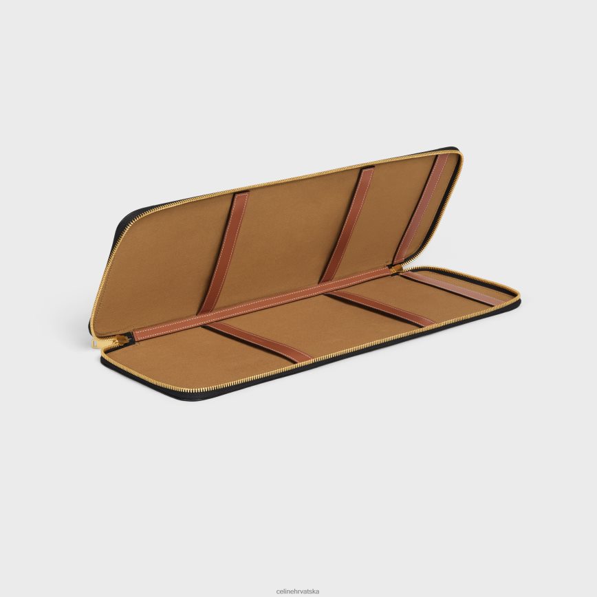 CELINE muškarci torbica za kravatu od triomphe platna i teleće kože preplanuli ten pribor 3WE2E1633