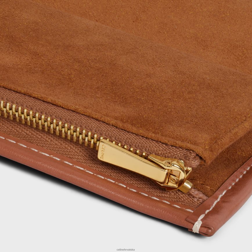 CELINE muškarci torbica za nakit od triomphe platna s printom i telećom kožom leopard pribor 3WE2E1596