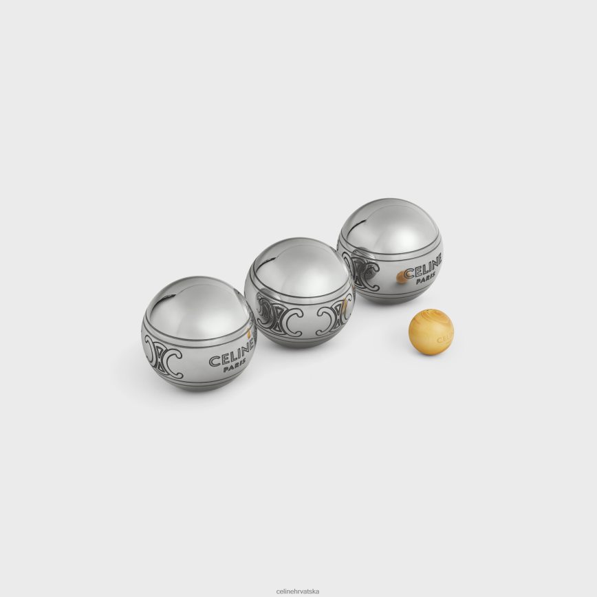 CELINE muškarci triomphe petanque igra u tekstilu i telećoj koži prirodan/tan pribor 3WE2E1681