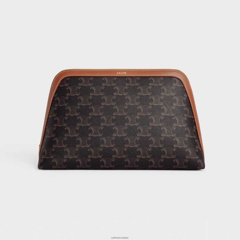 CELINE muškarci velika kozmetička torbica od triomphe platna i teleće kože 3WED61571 pribor preplanuli ten