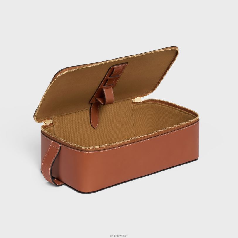 CELINE muškarci velika toaletna torbica od sjajne teleće kože 3WED61587 pribor preplanuli ten