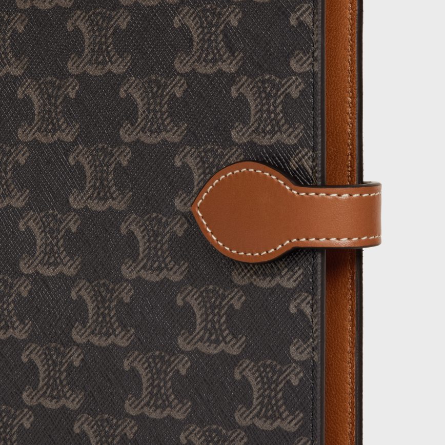 CELINE muškarci velike korice za bilježnicu od triomphe platna i teleće kože preplanuli ten pribor 3WE2E1640