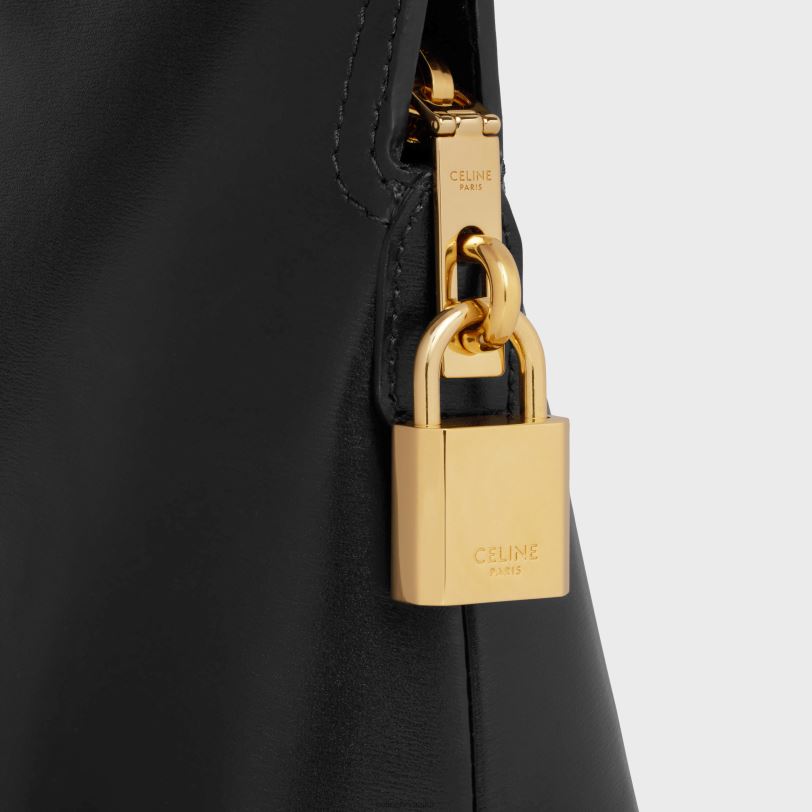 CELINE muškarci zaključana toaletna torbica od sjajne teleće kože 3WED61486 pribor crno