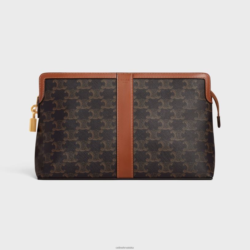 CELINE muškarci zaključana toaletna torbica od triomphe platna i teleće kože 3WED61487 pribor preplanuli ten
