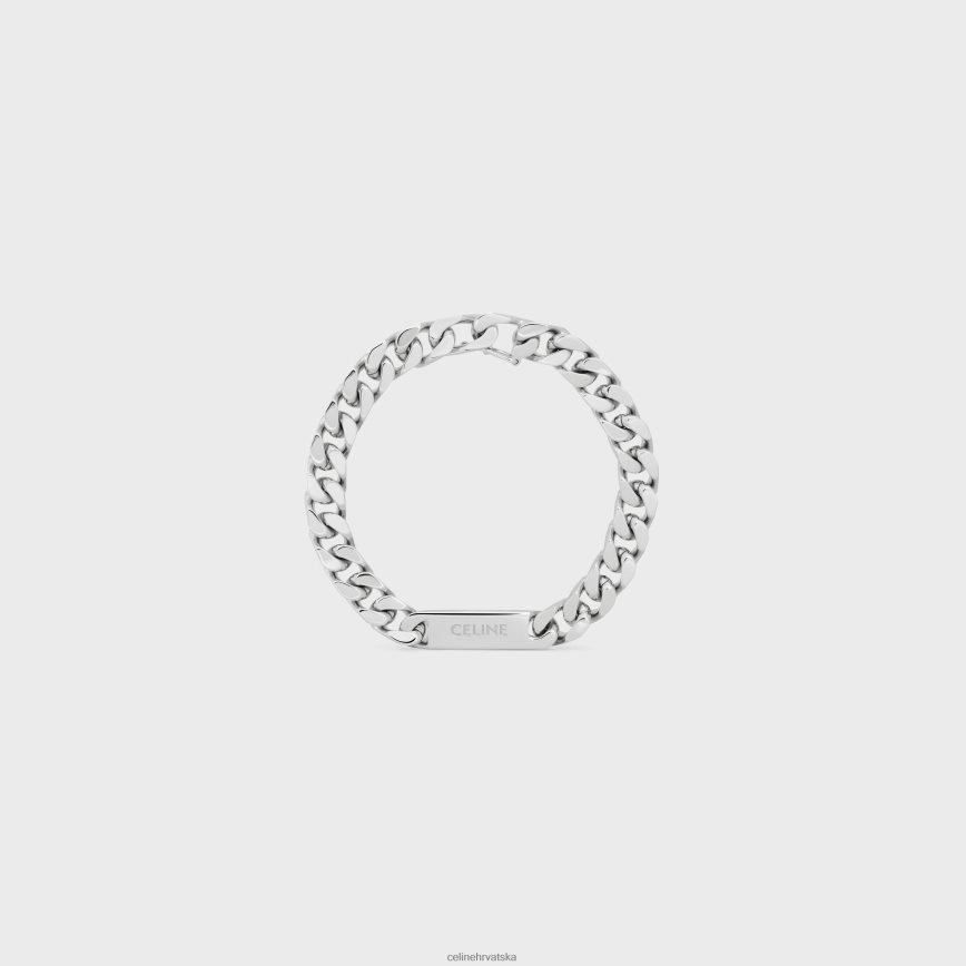 CELINE muškarci gurmanska narukvica od mesinga sa završnom obradom od rodija srebro pribor 3WE2E2281