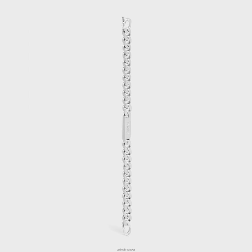 CELINE muškarci gurmanska narukvica od mesinga sa završnom obradom od rodija srebro pribor 3WE2E2281