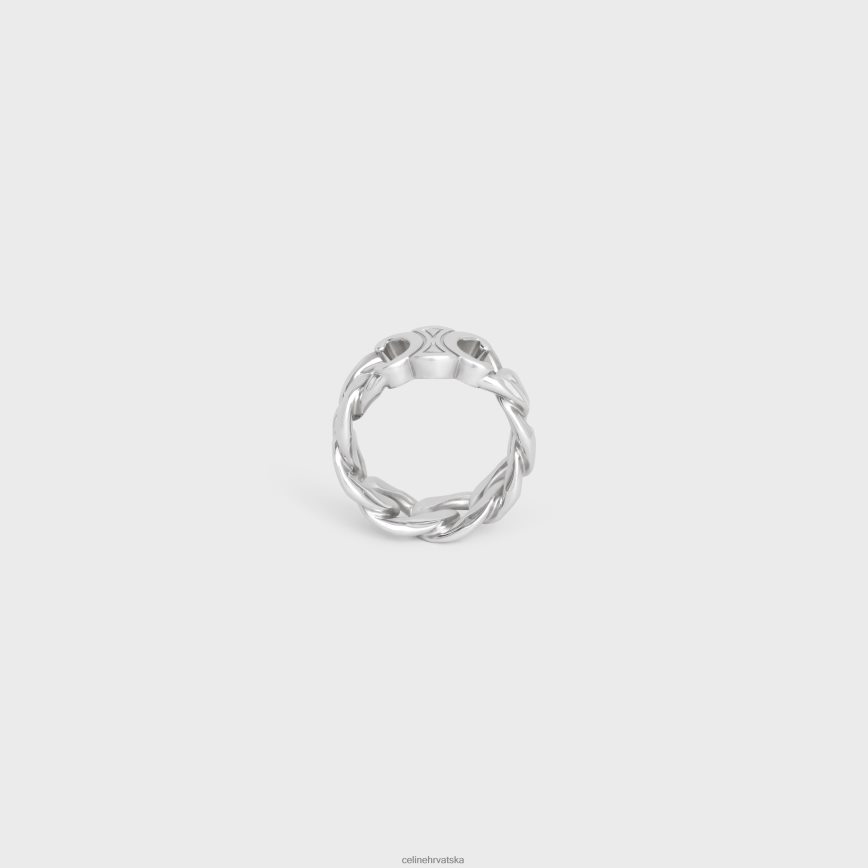 CELINE muškarci triomphe gurmanski prsten od mesinga s završnom obradom od rodija srebro pribor 3WE2E2283