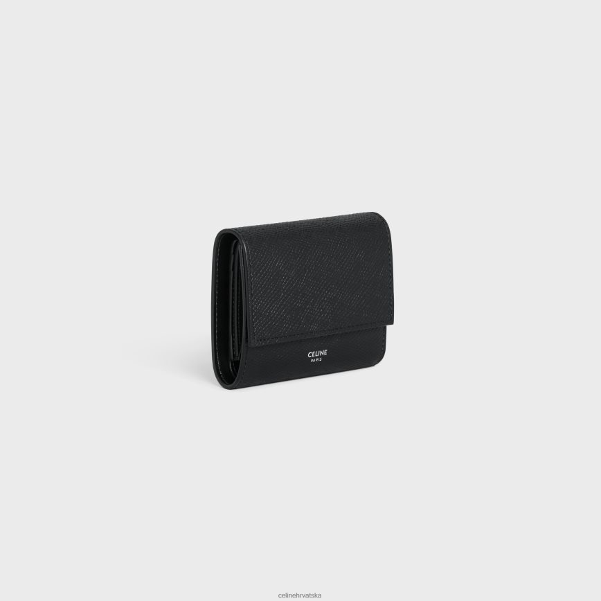 CELINE muškarci mali trostruki novčanik od zrnaste teleće kože crno pribor 3WE2E2166