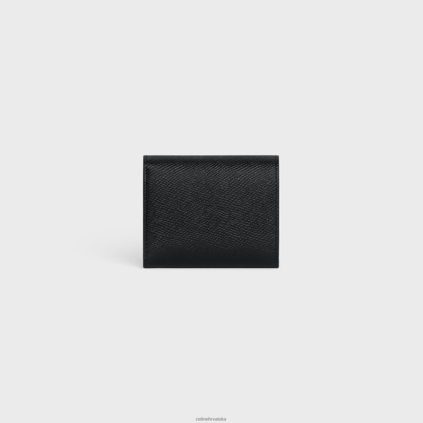 CELINE muškarci mali trostruki novčanik od zrnaste teleće kože crno pribor 3WE2E2166