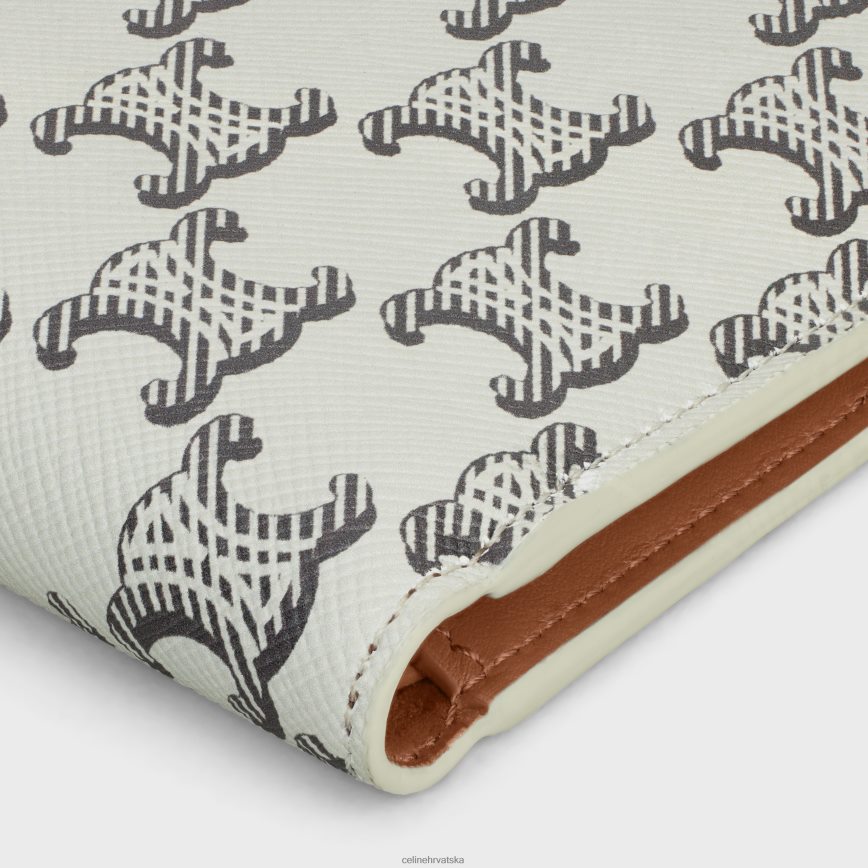 CELINE muškarci dvostruki novčanik od triomphe platna tan/ekru pribor 3WE2E2135