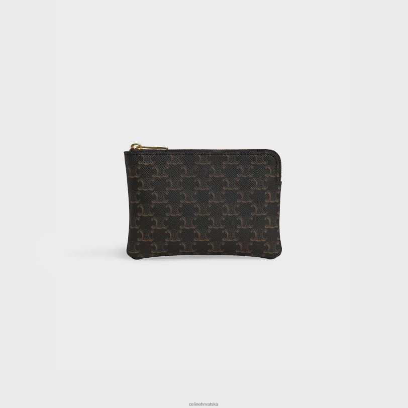 CELINE muškarci torbica za kovanice i kartice u triomphe platnu 3WED6503 pribor crno