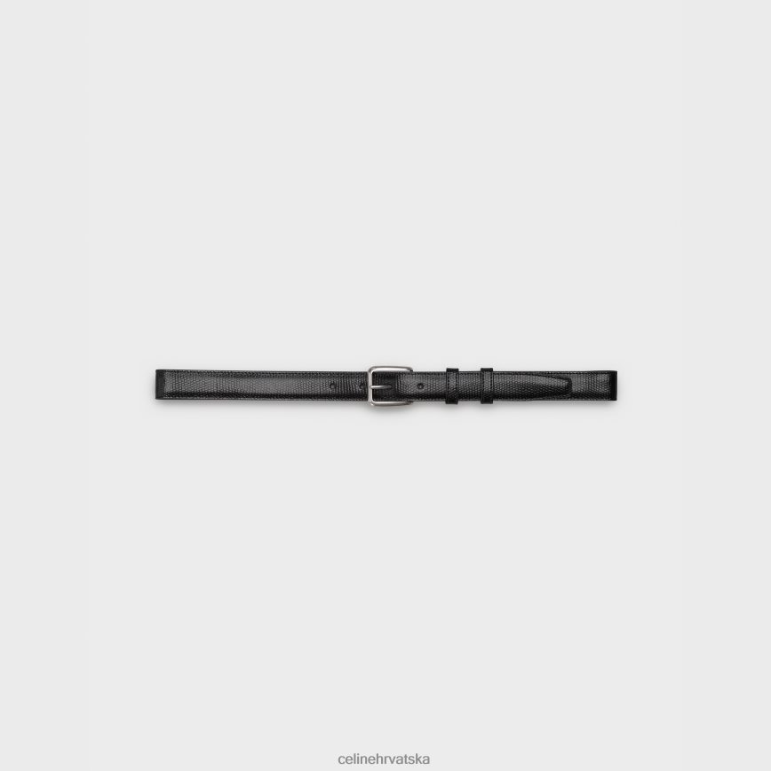 CELINE muškarci elegantan remen s četvrtastom kopčom od teleće kože crno pribor 3WE2E2207