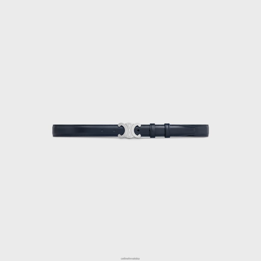 CELINE muškarci srednji triomphe remen od taurillon kože bleu sacre pribor 3WE2E2200