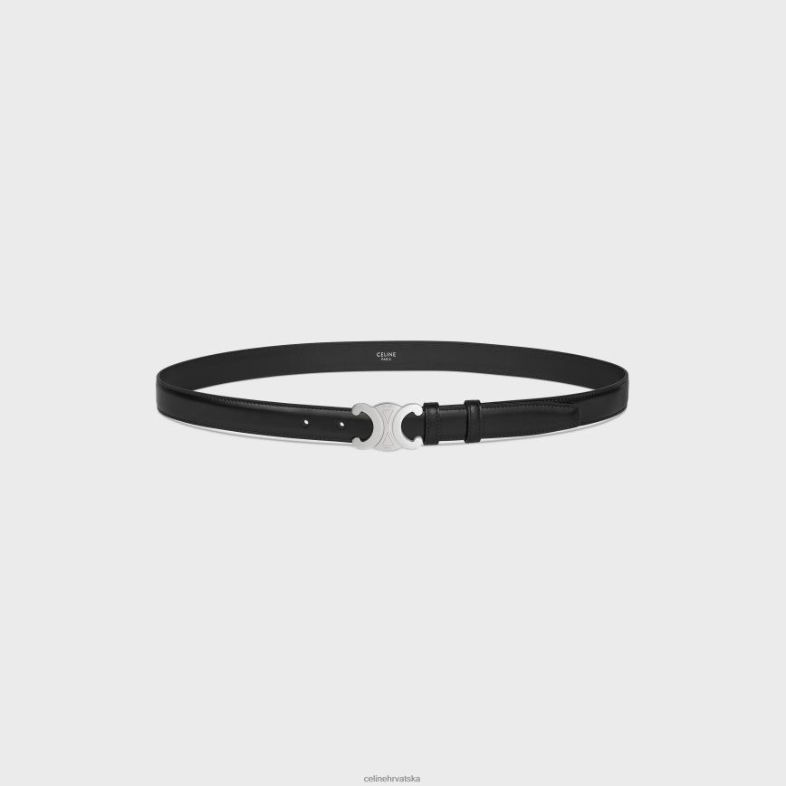 CELINE muškarci srednji triomphe remen od taurillon kože crno pribor 3WE2E2199