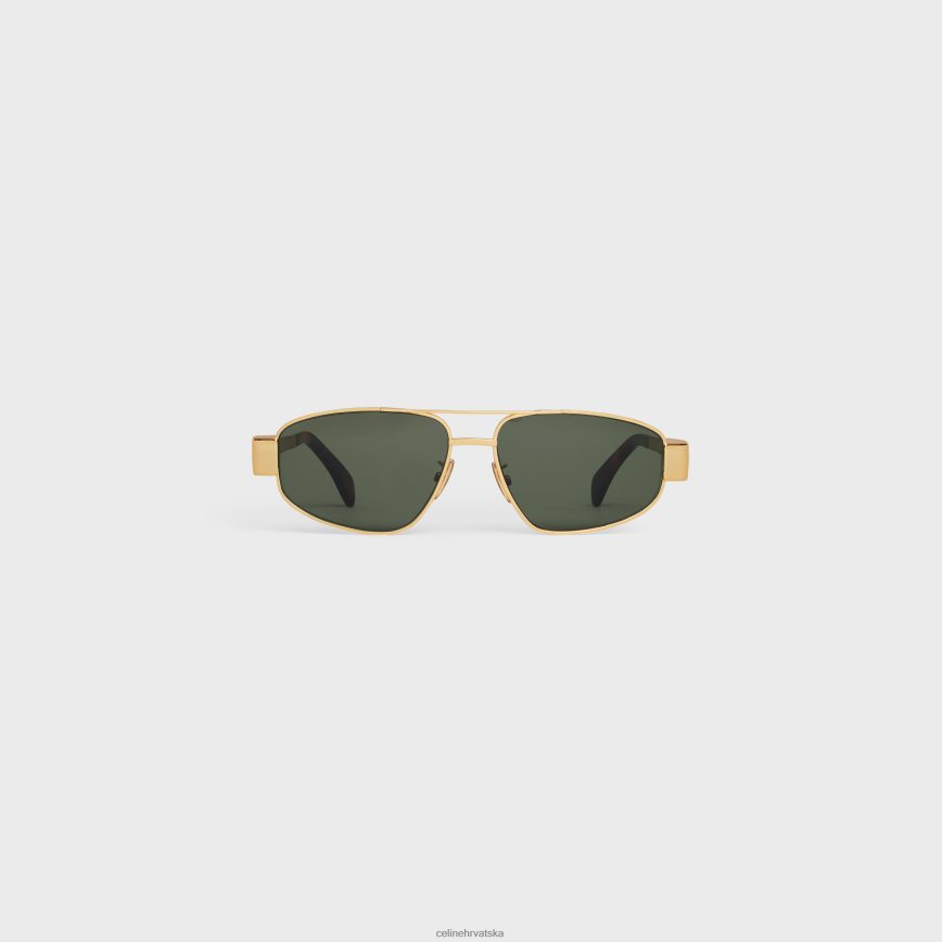 CELINE muškarci metalne sunčane naočale triomphe metal 03 zlatno/zeleno pribor 3WE2E2184