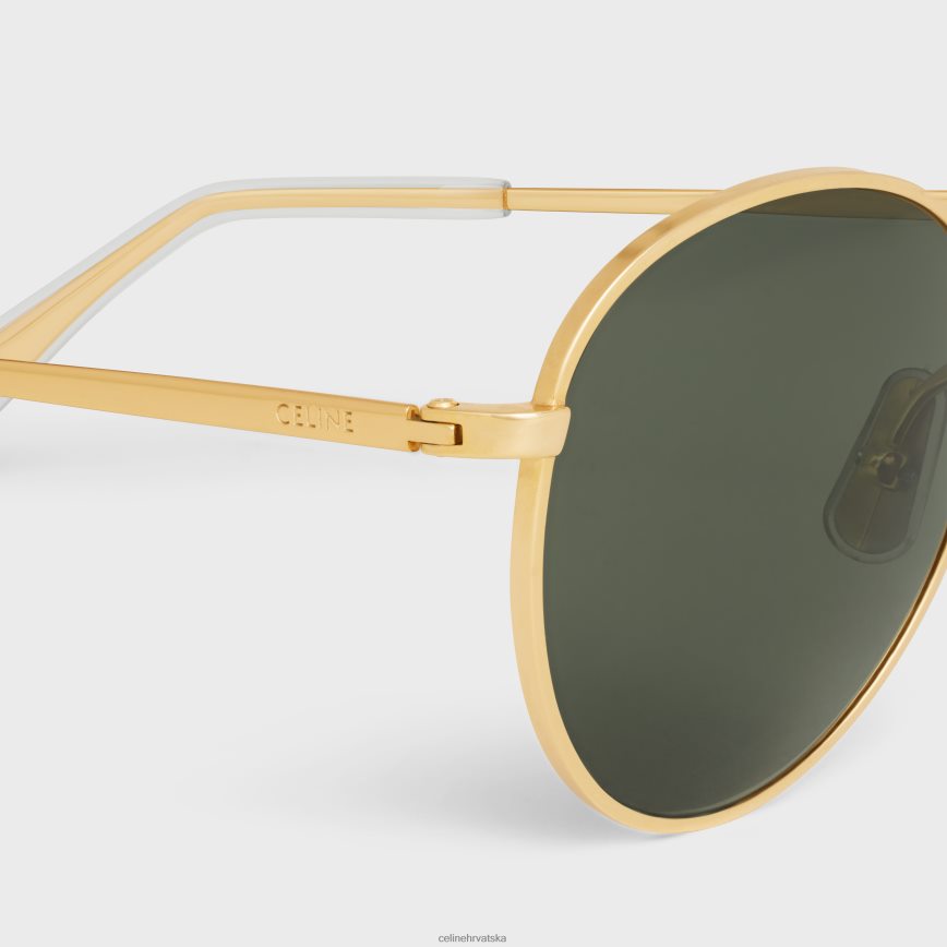 CELINE muškarci metalni okvir 06 sunčane naočale od metala s lećama od mineralnog stakla zlatno/zeleno pribor 3WE2E2233