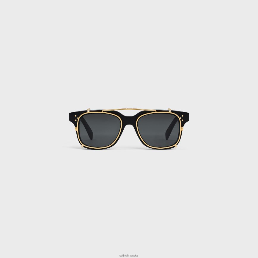 CELINE muškarci okvir 51 sunčanih naočala u acetatu s metalom crno pribor 3WE2E2213