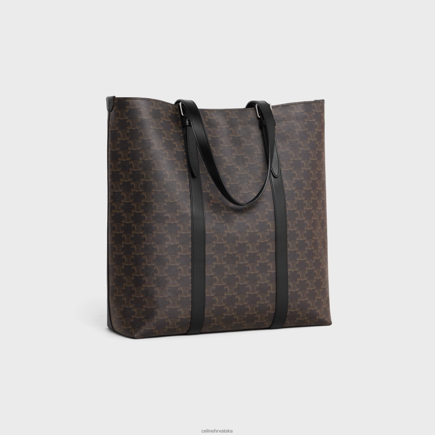 CELINE muškarci kabe s kopčom u triomphe platnu i telećoj koži crno pribor 3WE2E2084