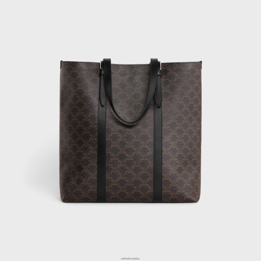 CELINE muškarci kabe s kopčom u triomphe platnu i telećoj koži crno pribor 3WE2E2084