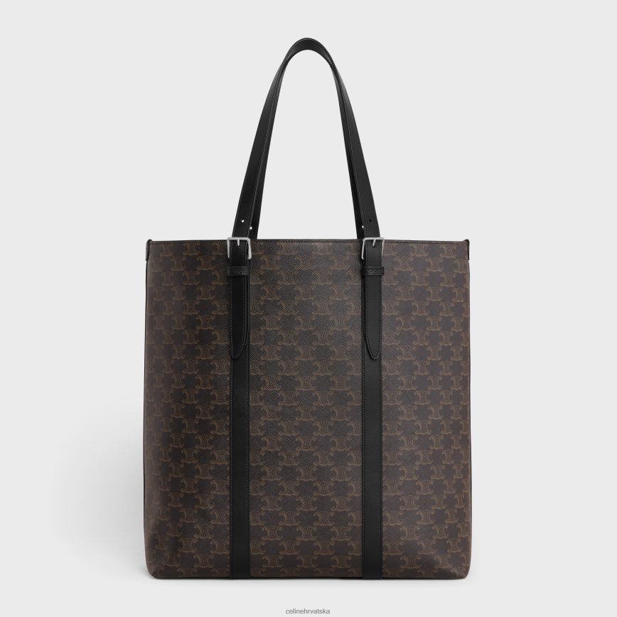 CELINE muškarci kabe s kopčom u triomphe platnu i telećoj koži crno pribor 3WE2E2084