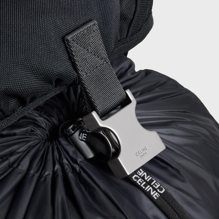 CELINE muškarci srednji trekking ruksak od najlona crno pribor 3WE2E2108