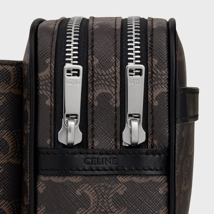 CELINE muškarci torba za pojas od triomphe platna i teleće kože crno pribor 3WE2E2080