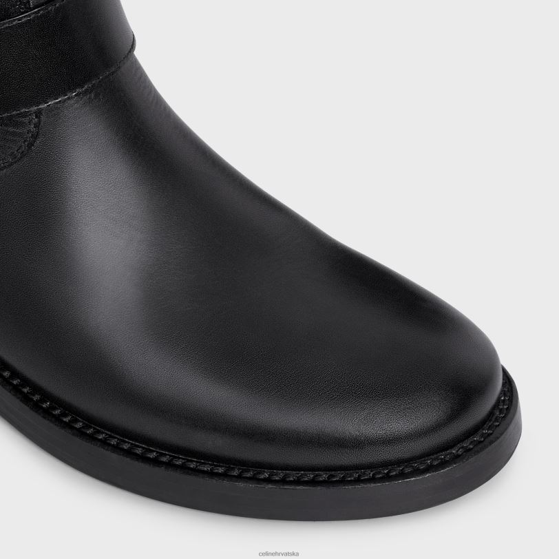 CELINE žene biciklističke srednje čizme s pojasom od teleće kože i biljnog štavljenja 3WED6929 obuća crno