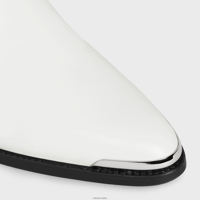 CELINE žene lola čizme visoke western čizme s metalnim vrhom od teleće kože 3WED6928 obuća bijela