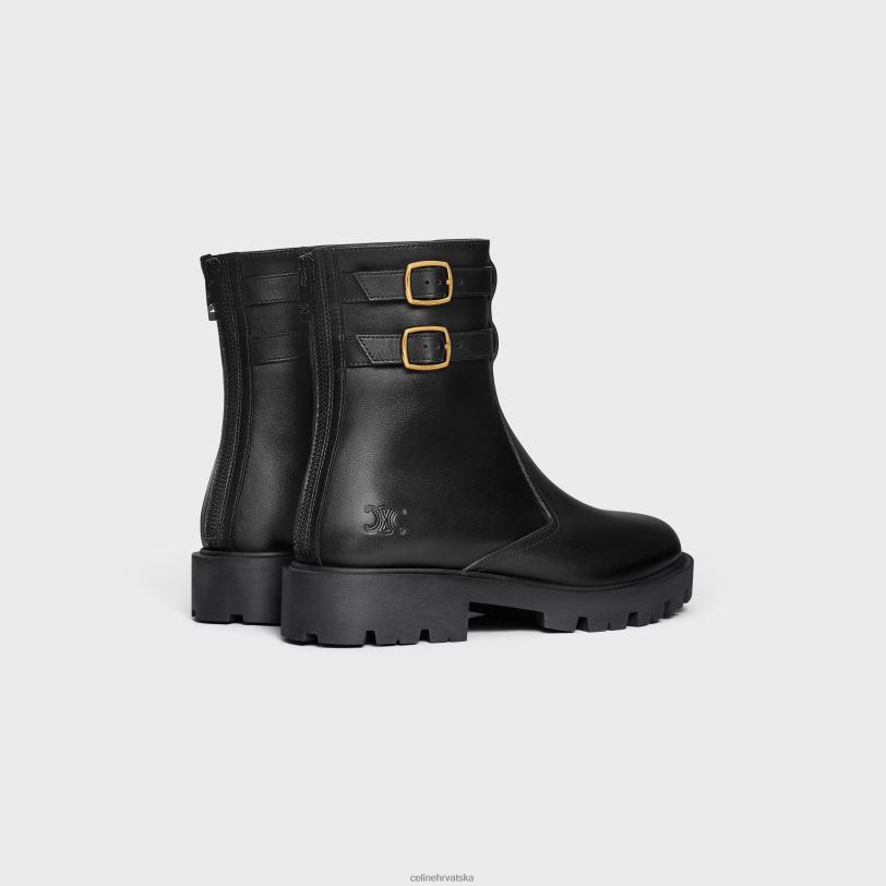 CELINE žene margaret čizma od teleće kože s dvostrukom kopčom i patentnim zatvaračem 3WED6952 obuća crno