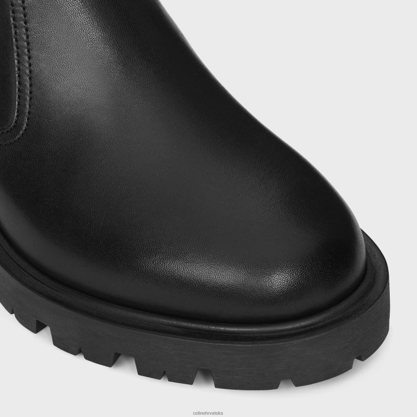 CELINE žene margaret čizma od teleće kože s dvostrukom kopčom i patentnim zatvaračem 3WED6952 obuća crno