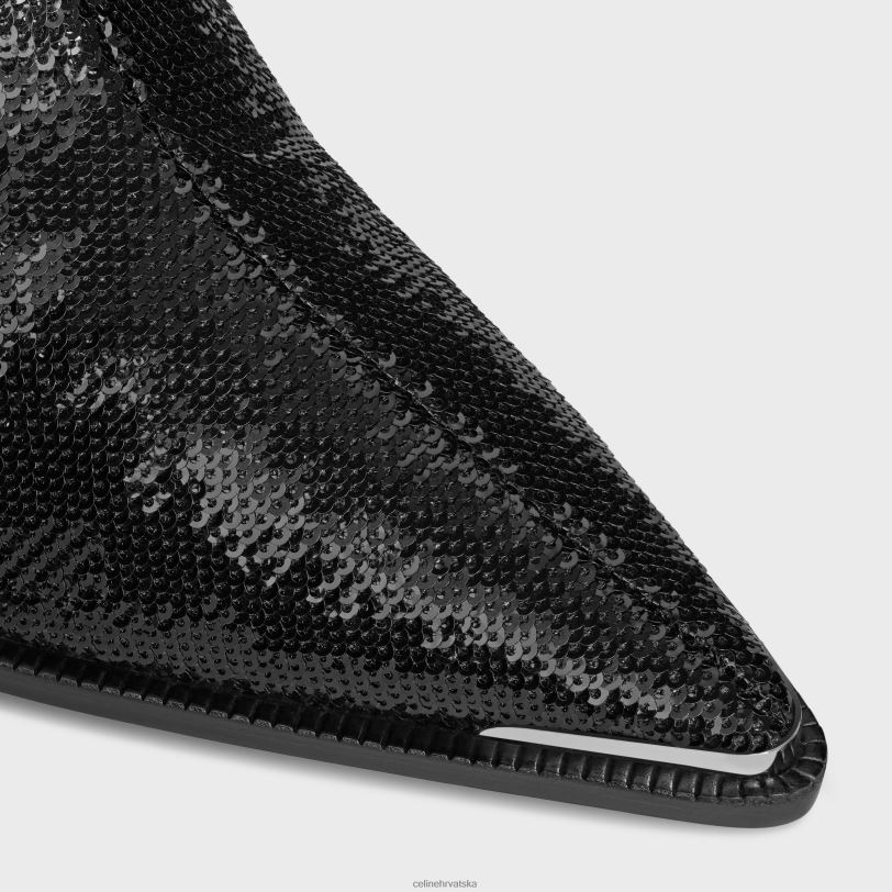 CELINE žene verneuil gležnjače s metalnim vrhom u šljokicama 3WED6958 obuća crno