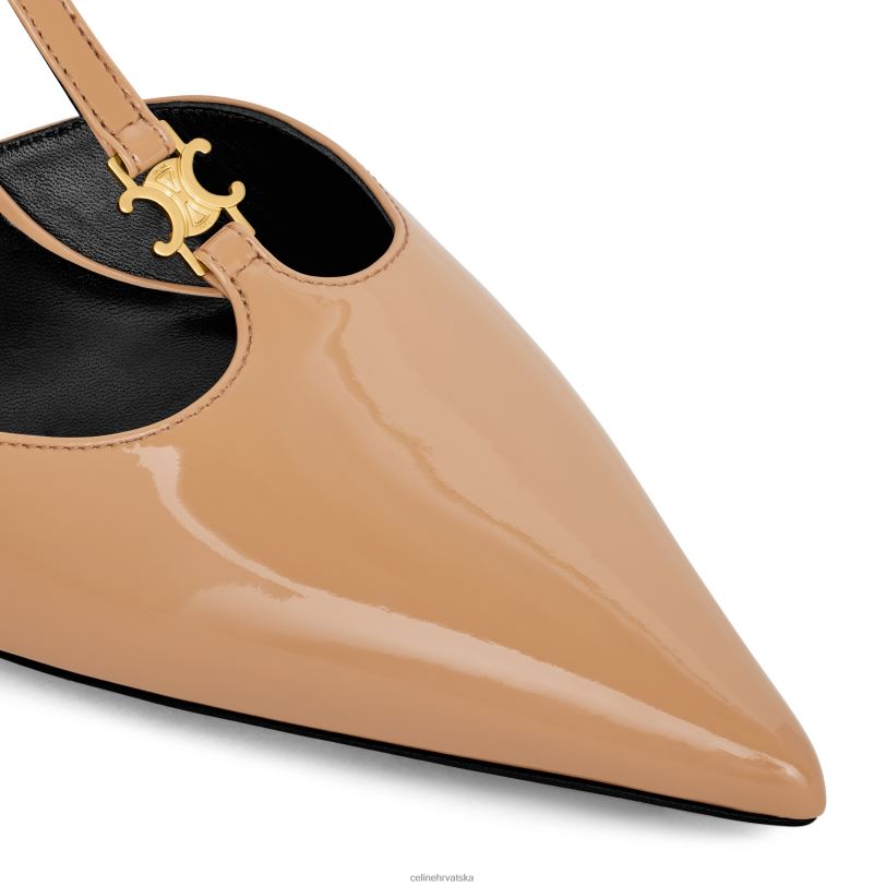CELINE žene kitten t-bar remen pumpa od lakirane teleće kože 3WED6980 obuća cappuccino
