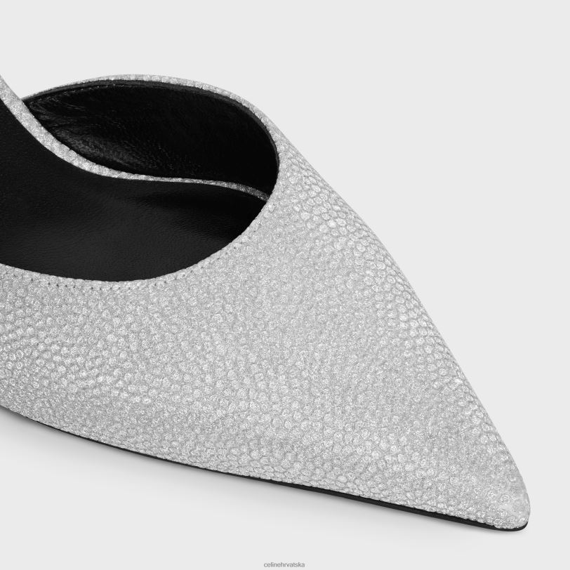 CELINE žene mačić s remenom triomphe od fantastične laminirane teleće kože 3WED6944 obuća srebro