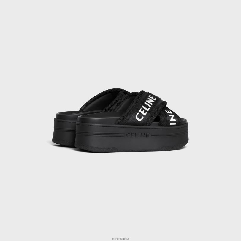 CELINE žene blok klizač od mreže i tekstila 3WED61003 obuća crno/optički bijelo