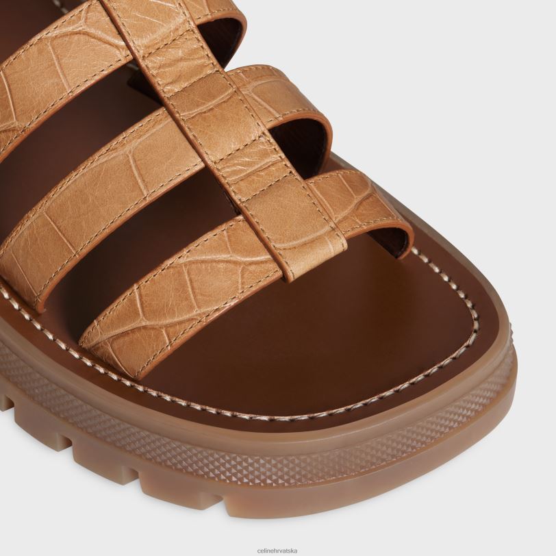 CELINE žene clea triomphe gladijatorska sandala od krokodilske teleće kože 3WED6988 obuća svijetla karamela