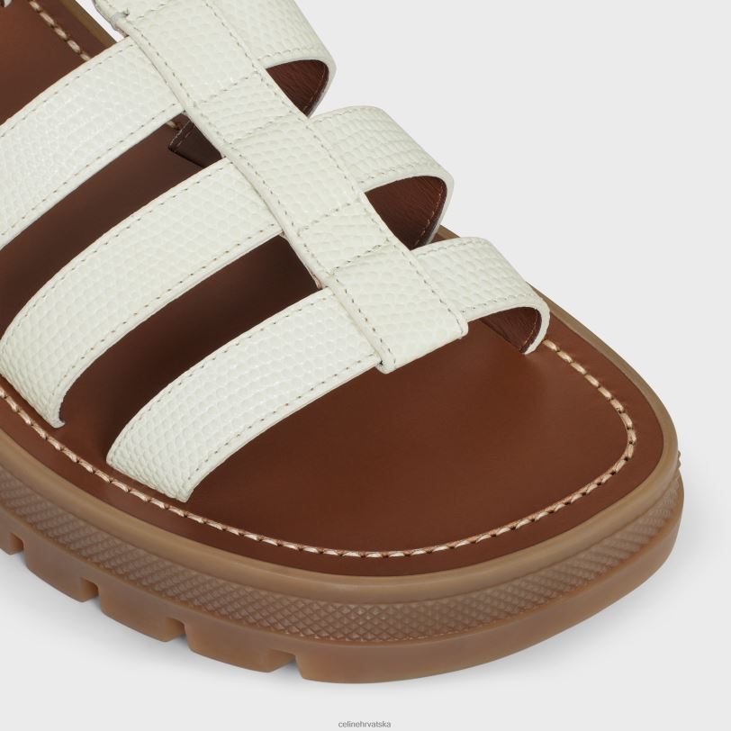 CELINE žene clea triomphe gladijatorska sandala od teleće kože s žigom guštera 3WED6938 obuća svijetlo žuto