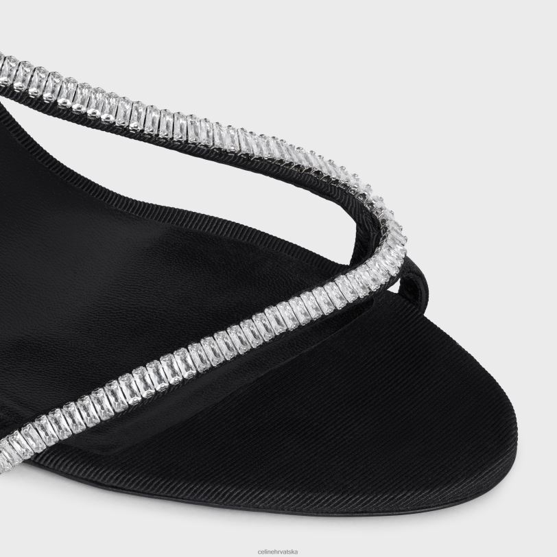 CELINE žene soir cross-over sandala u gros zrnu s stras 3WED6924 obuća crno