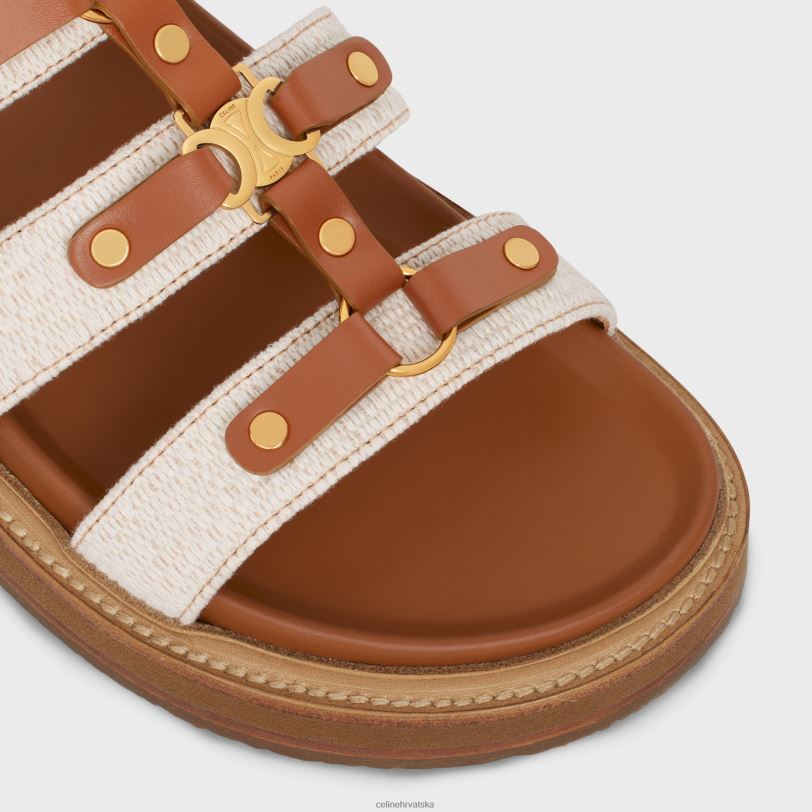 CELINE žene tippi tobogan od platna i teleće kože 3WED6939 obuća prirodan/tan