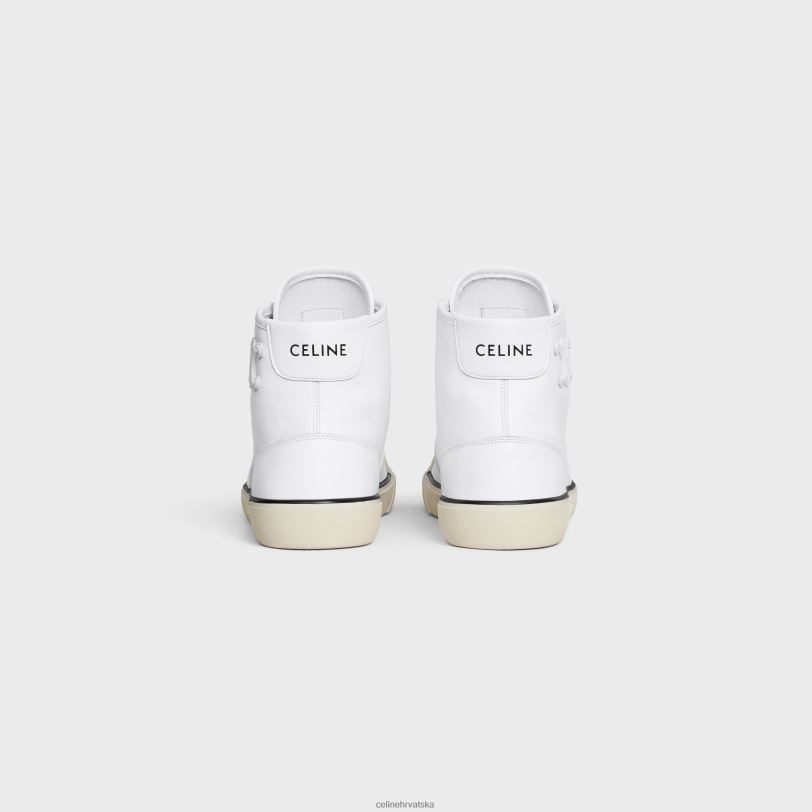 CELINE žene as-02 srednje niske alan tenisice na vezanje s triomphe zastavom od teleće kože 3WED61015 obuća optički bijeli