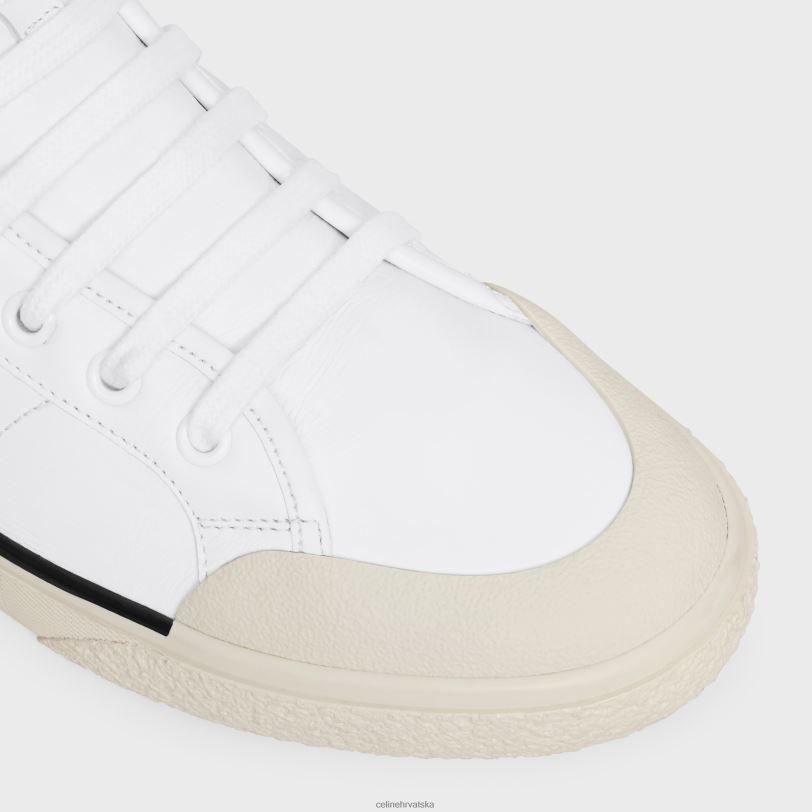 CELINE žene as-02 srednje niske alan tenisice na vezanje s triomphe zastavom od teleće kože 3WED61015 obuća optički bijeli