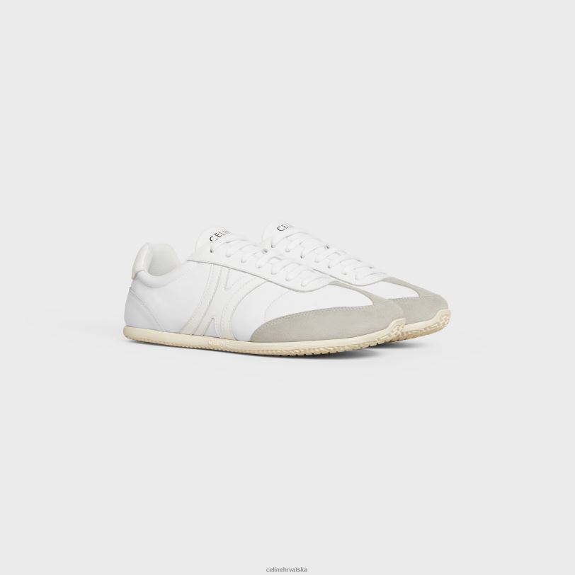 CELINE žene jogger niske tenisice na vezanje od teleće kože i antilop kože 3WED6912 obuća optički bijelo/sivo